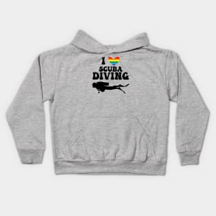 I Heart Scuba Diving (Gay Flag) Kids Hoodie